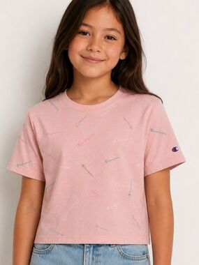 Champion Pink Logo Tee NWT Girls Small